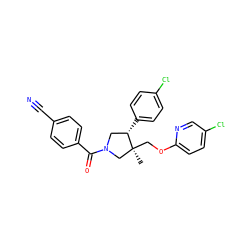 C[C@]1(COc2ccc(Cl)cn2)CN(C(=O)c2ccc(C#N)cc2)C[C@@H]1c1ccc(Cl)cc1 ZINC000096170434