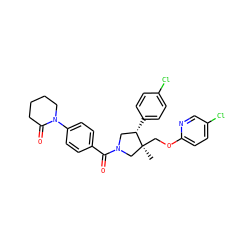 C[C@]1(COc2ccc(Cl)cn2)CN(C(=O)c2ccc(N3CCCCC3=O)cc2)C[C@@H]1c1ccc(Cl)cc1 ZINC000096170465