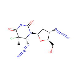 C[C@]1(Cl)C(=O)NC(=O)N([C@H]2C[C@H](N=[N+]=[N-])[C@@H](CO)O2)[C@@H]1N=[N+]=[N-] ZINC000027429132