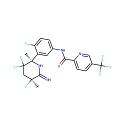 C[C@]1(F)CC(F)(F)[C@@](C)(c2cc(NC(=O)c3ccc(C(F)(F)F)cn3)ccc2F)NC1=N ZINC001772581881