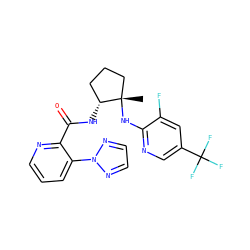 C[C@]1(Nc2ncc(C(F)(F)F)cc2F)CCC[C@H]1NC(=O)c1ncccc1-n1nccn1 ZINC001772639981
