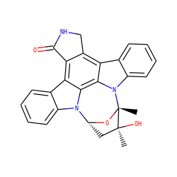 C[C@]1(O)C[C@H]2O[C@]1(C)n1c3ccccc3c3c4c(c5c6ccccc6n2c5c31)C(=O)NC4 ZINC000003941610