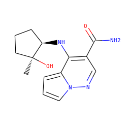 C[C@]1(O)CCC[C@H]1Nc1c(C(N)=O)cnn2cccc12 ZINC000299822919
