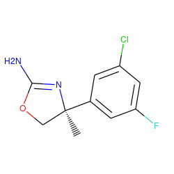 C[C@]1(c2cc(F)cc(Cl)c2)COC(N)=N1 ZINC000169698861