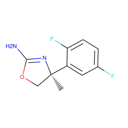 C[C@]1(c2cc(F)ccc2F)COC(N)=N1 ZINC000083964360