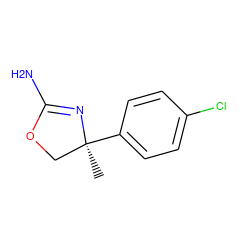 C[C@]1(c2ccc(Cl)cc2)COC(N)=N1 ZINC000083965001