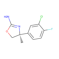 C[C@]1(c2ccc(F)c(Cl)c2)COC(N)=N1 ZINC000083964678