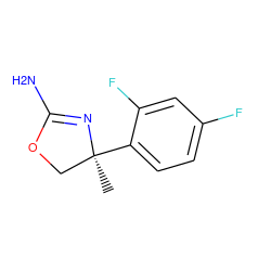 C[C@]1(c2ccc(F)cc2F)COC(N)=N1 ZINC000083964351