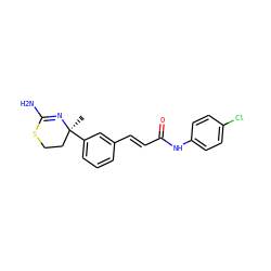 C[C@]1(c2cccc(/C=C/C(=O)Nc3ccc(Cl)cc3)c2)CCSC(N)=N1 ZINC000096174355