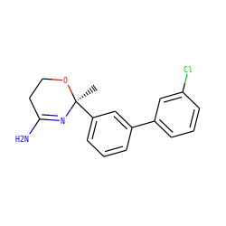 C[C@]1(c2cccc(-c3cccc(Cl)c3)c2)N=C(N)CCO1 ZINC000095920533