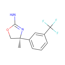 C[C@]1(c2cccc(C(F)(F)F)c2)COC(N)=N1 ZINC000088532371