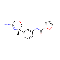 C[C@]1(c2cccc(NC(=O)c3ccco3)c2)COCC(N)=N1 ZINC000113657132