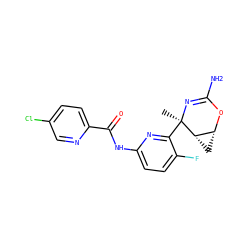C[C@]1(c2nc(NC(=O)c3ccc(Cl)cn3)ccc2F)N=C(N)O[C@@H]2C[C@@H]21 ZINC000226074809