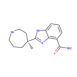C[C@]1(c2nc3c(C(N)=O)cccc3[nH]2)CCCNCC1 ZINC000040429589