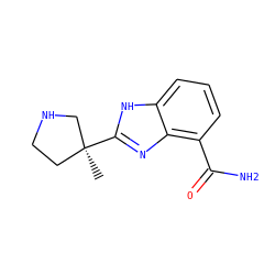 C[C@]1(c2nc3c(C(N)=O)cccc3[nH]2)CCNC1 ZINC000040424191