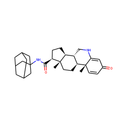 C[C@]12C=CC(=O)C=C1NC[C@@H]1[C@@H]2CC[C@]2(C)[C@@H](C(=O)NC34CC5CC(CC(C5)C3)C4)CC[C@@H]12 ZINC000137107712