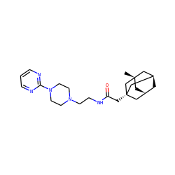 C[C@]12C[C@@H]3C[C@H](C1)C[C@@](CC(=O)NCCN1CCN(c4ncccn4)CC1)(C3)C2 ZINC000261155276