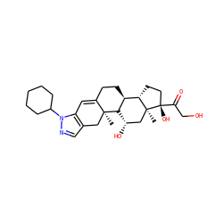 C[C@]12C[C@H](O)[C@H]3[C@@H](CCC4=Cc5c(cnn5C5CCCCC5)C[C@@]43C)[C@@H]1CC[C@]2(O)C(=O)CO ZINC000084617439