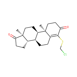 C[C@]12CC[C@@H]3[C@@H](CCC4=C(SCCl)C(=O)CC[C@@]43C)[C@@H]1CCC2=O ZINC000029343074