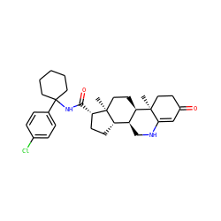 C[C@]12CC[C@@H]3[C@@H](CNC4=CC(=O)CC[C@@]43C)[C@@H]1CC[C@@H]2C(=O)NC1(c2ccc(Cl)cc2)CCCCC1 ZINC000026578847