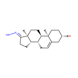 C[C@]12CC[C@@H]3[C@H](CC=C4C[C@@H](O)CC[C@@]43C)[C@@H]1CC/C2=N\N ZINC000010272297