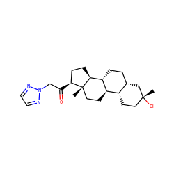 C[C@]12CC[C@@H]3[C@H]4CC[C@@](C)(O)C[C@H]4CC[C@H]3[C@@H]1CC[C@@H]2C(=O)Cn1nccn1 ZINC000299852116