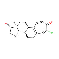 C[C@]12CC[C@@H]3c4ccc(=O)c(Cl)cc4CC[C@H]3[C@@H]1CC[C@@H]2O ZINC000013766677