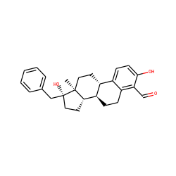 C[C@]12CC[C@@H]3c4ccc(O)c(C=O)c4CC[C@H]3[C@@H]1CC[C@@]2(O)Cc1ccccc1 ZINC000072127504