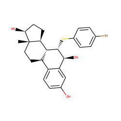 C[C@]12CC[C@@H]3c4ccc(O)cc4[C@H](O)[C@@H](Sc4ccc(Br)cc4)[C@H]3[C@@H]1CC[C@@H]2O ZINC000029253008