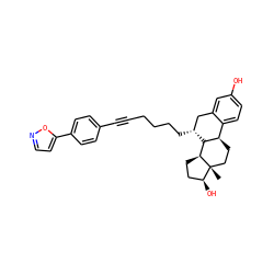 C[C@]12CC[C@@H]3c4ccc(O)cc4C[C@@H](CCCCC#Cc4ccc(-c5ccno5)cc4)[C@H]3[C@@H]1CC[C@@H]2O ZINC000095584078