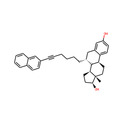 C[C@]12CC[C@@H]3c4ccc(O)cc4C[C@@H](CCCCC#Cc4ccc5ccccc5c4)[C@H]3[C@@H]1CC[C@@H]2O ZINC000095583988
