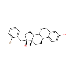 C[C@]12CC[C@@H]3c4ccc(O)cc4CC[C@H]3[C@@H]1CC[C@@]2(O)Cc1ccccc1Br ZINC000013835223