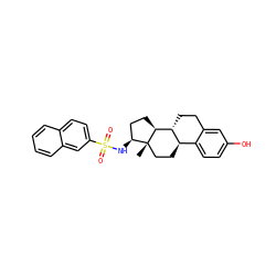 C[C@]12CC[C@@H]3c4ccc(O)cc4CC[C@H]3[C@@H]1CC[C@@H]2NS(=O)(=O)c1ccc2ccccc2c1 ZINC000082155122