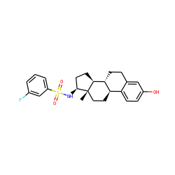 C[C@]12CC[C@@H]3c4ccc(O)cc4CC[C@H]3[C@@H]1CC[C@@H]2NS(=O)(=O)c1cccc(F)c1 ZINC000082157114