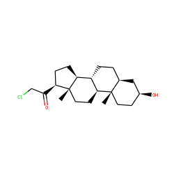 C[C@]12CC[C@H](O)C[C@@H]1CC[C@@H]1[C@@H]2CC[C@]2(C)[C@@H](C(=O)CCl)CC[C@@H]12 ZINC000084672391