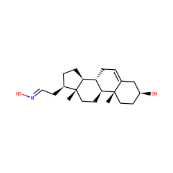 C[C@]12CC[C@H](O)CC1=CC[C@@H]1[C@@H]2CC[C@@]2(C)[C@H]1CC[C@@H]2C/C=N/O ZINC000013510673