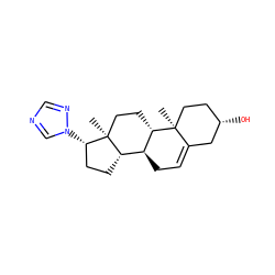 C[C@]12CC[C@H]3[C@@H](CC=C4C[C@@H](O)CC[C@@]43C)[C@@H]1CC[C@@H]2n1cncn1 ZINC000013779014