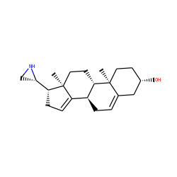 C[C@]12CC[C@H]3[C@@H](CC=C4C[C@@H](O)CC[C@@]43C)C1=CC[C@@H]2[C@@H]1CN1 ZINC000013835171