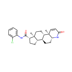 C[C@]12CC[C@H]3[C@@H](CC[C@H]4NC(=O)C=C[C@]34C)[C@@H]1CC[C@@H]2C(=O)Nc1ccccc1Cl ZINC000013742747