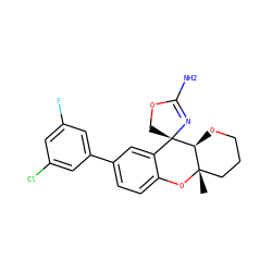 C[C@]12CCCO[C@@H]1[C@]1(COC(N)=N1)c1cc(-c3cc(F)cc(Cl)c3)ccc1O2 ZINC000145623544
