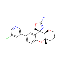 C[C@]12CCCO[C@@H]1[C@]1(COC(N)=N1)c1cc(-c3cncc(Cl)c3)ccc1O2 ZINC000145535274
