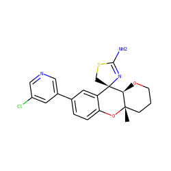 C[C@]12CCCO[C@@H]1[C@]1(CSC(N)=N1)c1cc(-c3cncc(Cl)c3)ccc1O2 ZINC000299822599