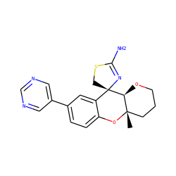 C[C@]12CCCO[C@@H]1[C@]1(CSC(N)=N1)c1cc(-c3cncnc3)ccc1O2 ZINC000299837260