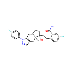 C[C@]12Cc3cnn(-c4ccc(F)cc4)c3C=C1CC[C@@]2(O)CCc1ccc(F)cc1C(N)=O ZINC000095558287