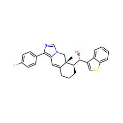 C[C@]12Cn3cnc(-c4ccc(F)cc4)c3C=C1CCC[C@@H]2[C@H](O)c1csc2ccccc12 ZINC000045260066