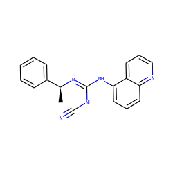 C[C@H](/N=C(\NC#N)Nc1cccc2ncccc12)c1ccccc1 ZINC000100060642