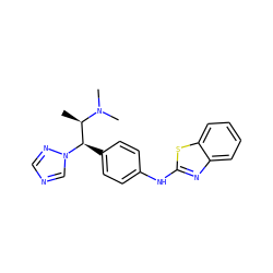 C[C@H]([C@@H](c1ccc(Nc2nc3ccccc3s2)cc1)n1cncn1)N(C)C ZINC000095563064