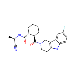 C[C@H](C#N)NC(=O)[C@@H]1CCCC[C@H]1C(=O)N1CCc2[nH]c3ccc(F)cc3c2C1 ZINC000095556859