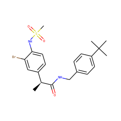 C[C@H](C(=O)NCc1ccc(C(C)(C)C)cc1)c1ccc(NS(C)(=O)=O)c(Br)c1 ZINC000084714514
