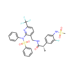 C[C@H](C(=O)NCc1ccc(C(F)(F)F)nc1N(c1ccccc1)S(=O)(=O)c1ccccc1)c1ccc(NS(C)(=O)=O)c(F)c1 ZINC000653694217